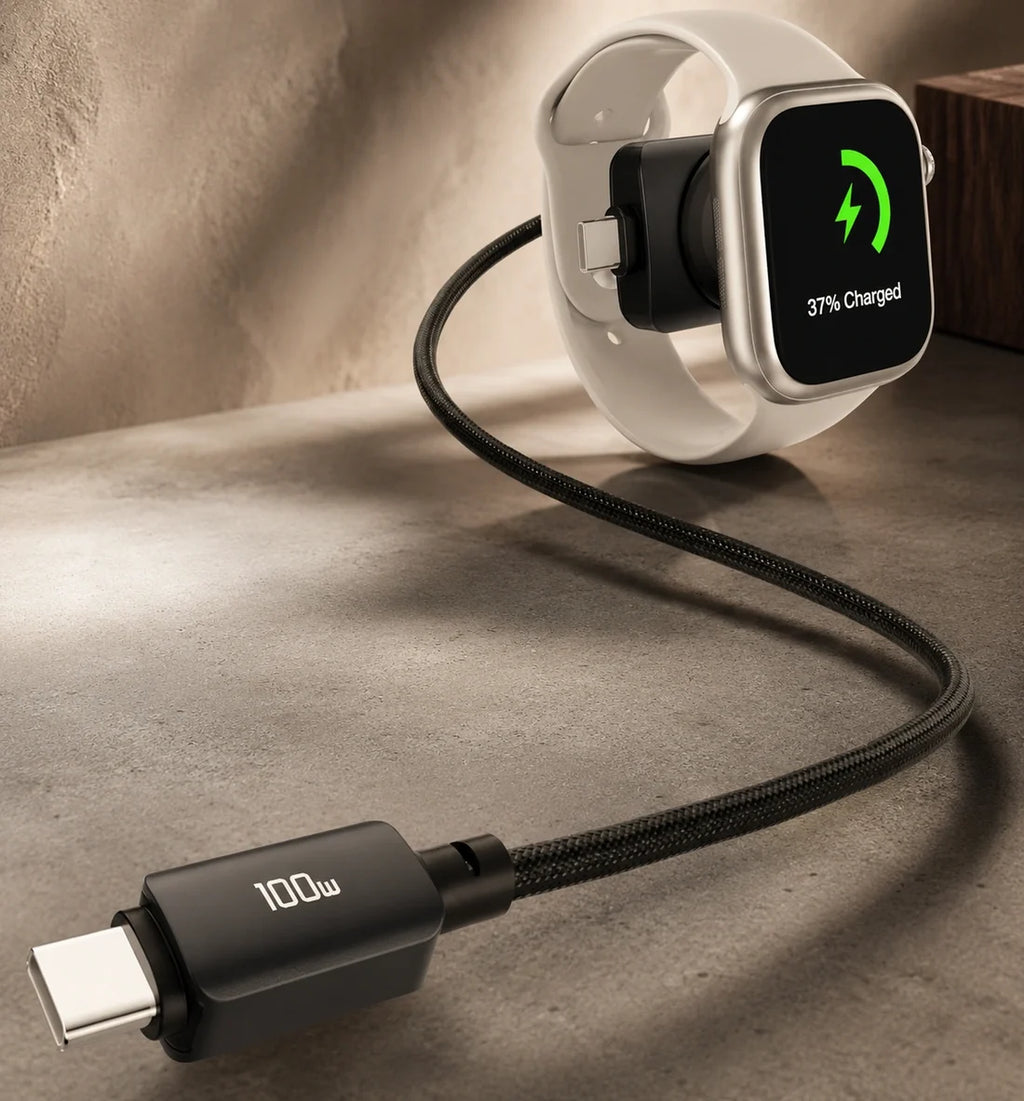 Duo Charge™ | 100W 2-in-1 USB-C + Apple Watch Charging Cable