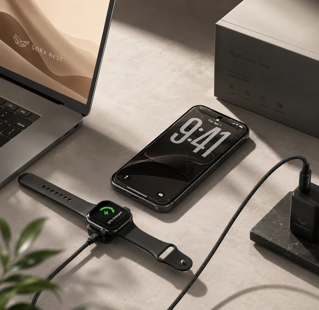 Duo Charge™ | 100W 2-in-1 USB-C + Apple Watch Charging Cable